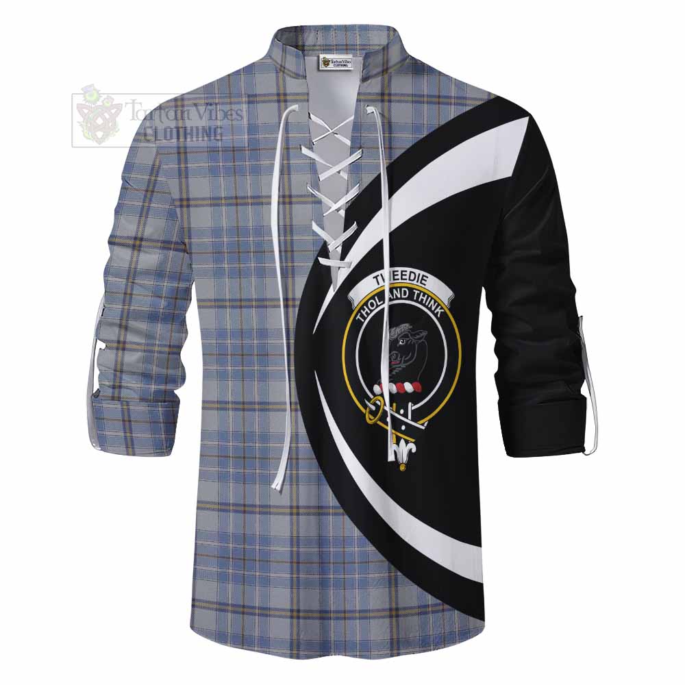 Tartan Vibes Clothing Tweedie Tartan Ghillie Kilt Shirt with Family Crest Circle Style