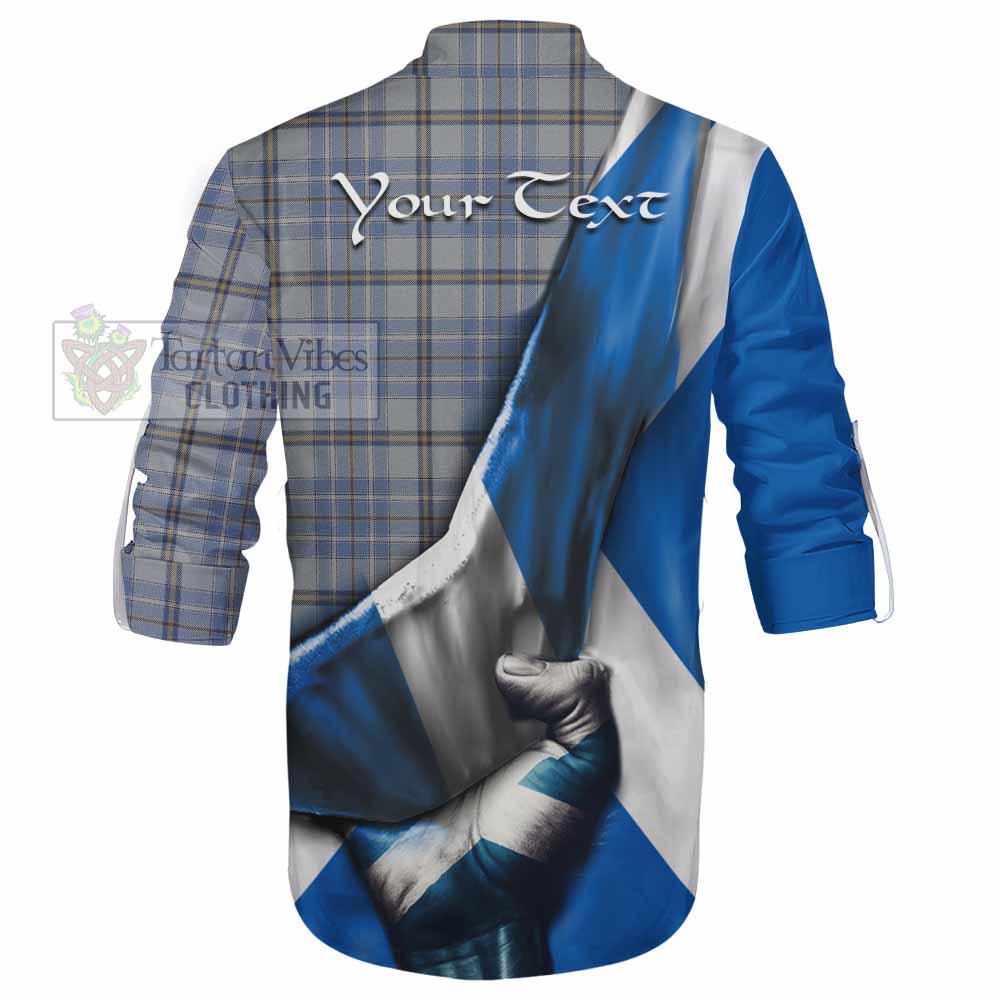 Tartan Vibes Clothing Tweedie Tartan Ghillie Kilt Shirt with Family Crest Scotland Patriotic Style