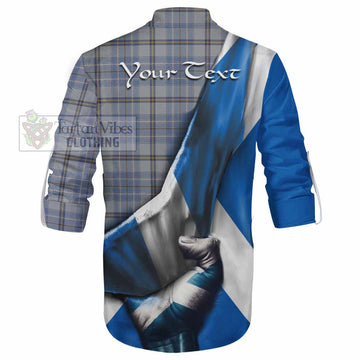 Tweedie Tartan Ghillie Kilt Shirt with Family Crest Scotland Patriotic Style