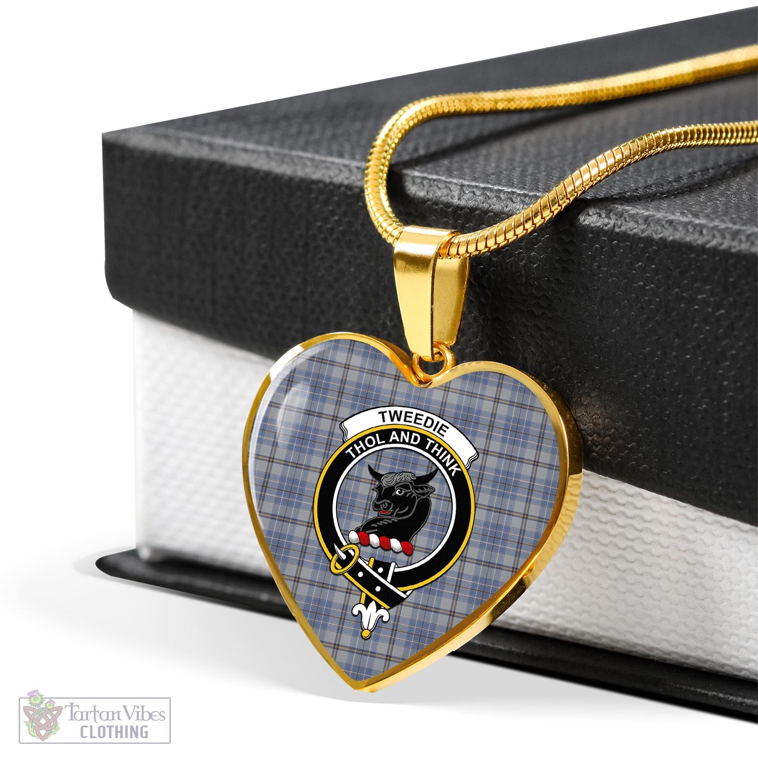 Tartan Vibes Clothing Tweedie Tartan Heart Necklace with Family Crest