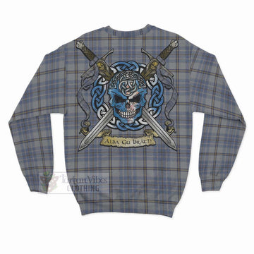 Tweedie Tartan Sweatshirt with Family Crest Celtic Skull Style