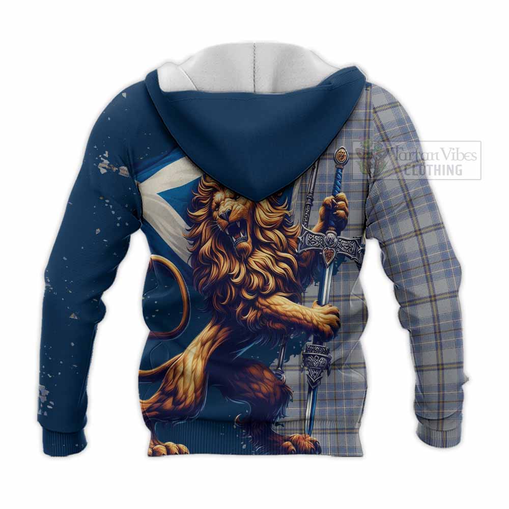 Tartan Vibes Clothing Tweedie Tartan Family Crest Knitted Hoodie with Scottish Majestic Lion