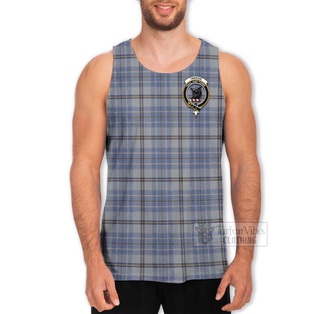 Tartan Vibes Clothing Tweedie Tartan Men's Tank Top with Family Crest and Bearded Skull Holding Bottles of Whiskey