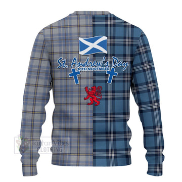 Tweedie Tartan Knitted Sweater Happy St. Andrew's Day Half Tartan Style