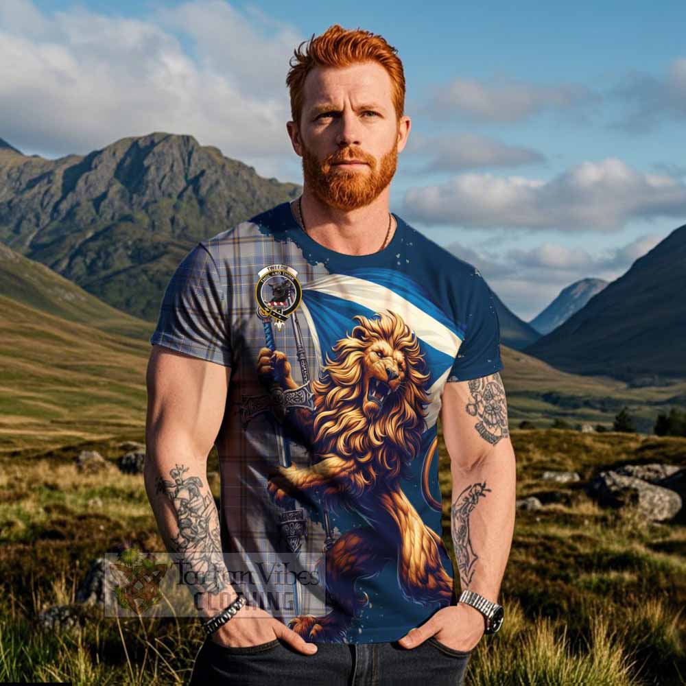 Tartan Vibes Clothing Tweedie Tartan Family Crest T-Shirt with Scottish Majestic Lion