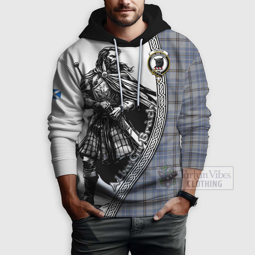 Tartan Vibes Clothing Tweedie Tartan Clan Crest Hoodie with Highlander Warrior Celtic Style