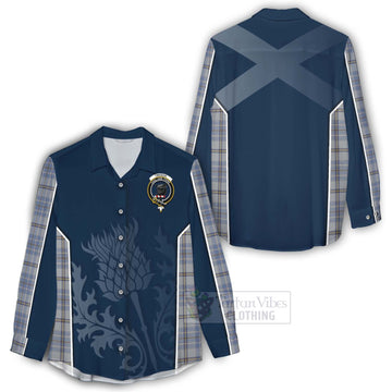 Tweedie Tartan Women's Casual Shirt with Family Crest and Scottish Thistle Vibes Sport Style