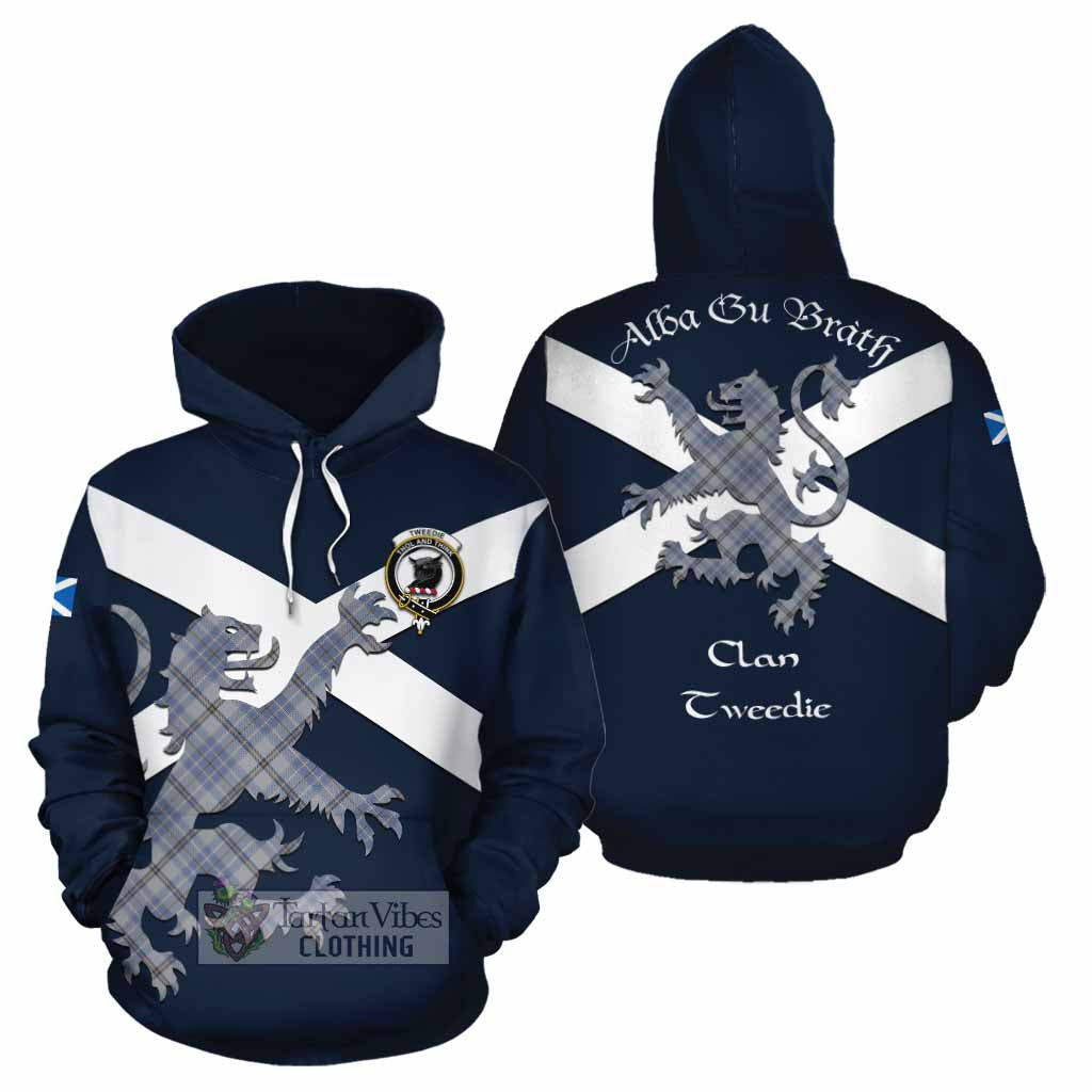 Tartan Vibes Clothing Tweedie Tartan Lion Rampant Cotton Hoodie Proudly Display Your Heritage with Alba Gu Brath and Clan Name