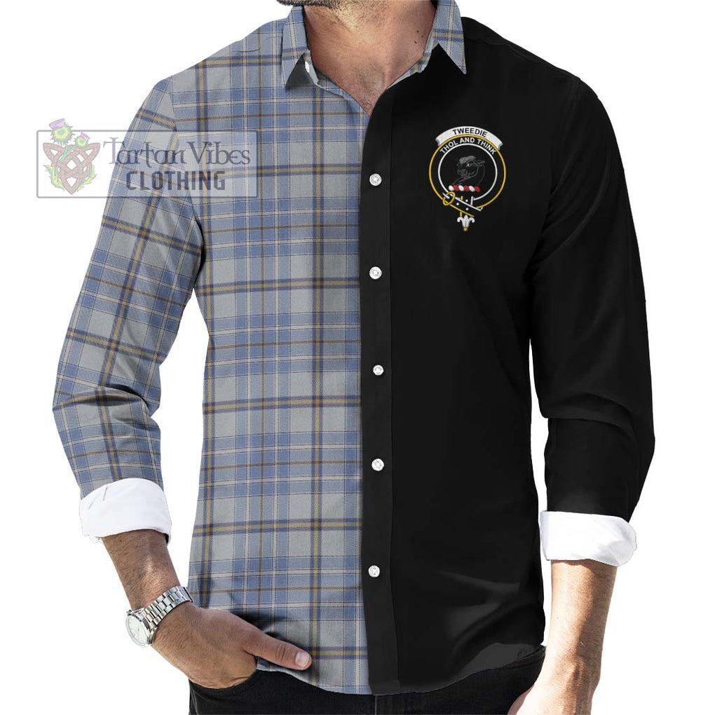 Tweedie Tartan Long Sleeve Button Shirt with Family Crest and Half Of Me Style - Tartanvibesclothing Shop