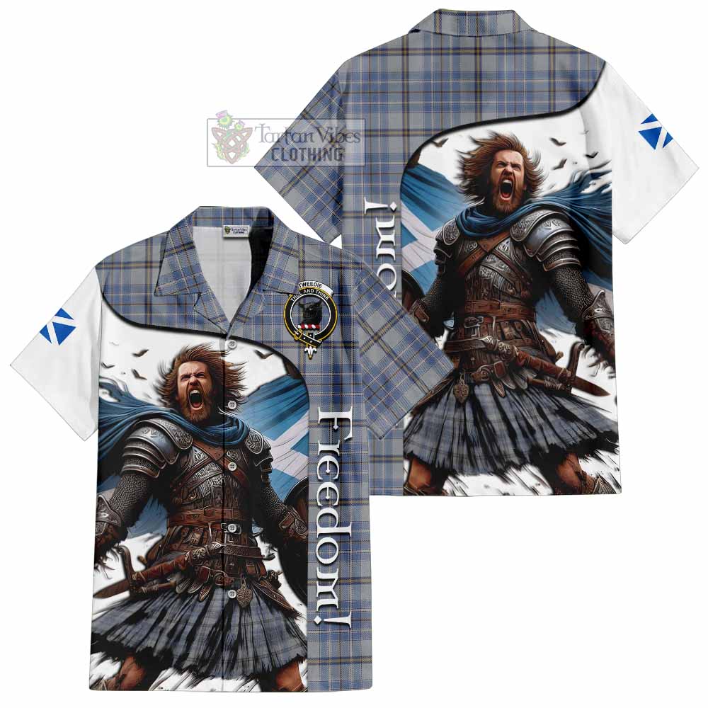 Tartan Vibes Clothing Tweedie Crest Tartan Short Sleeve Button Shirt Inspired by the Freedom of Scottish Warrior