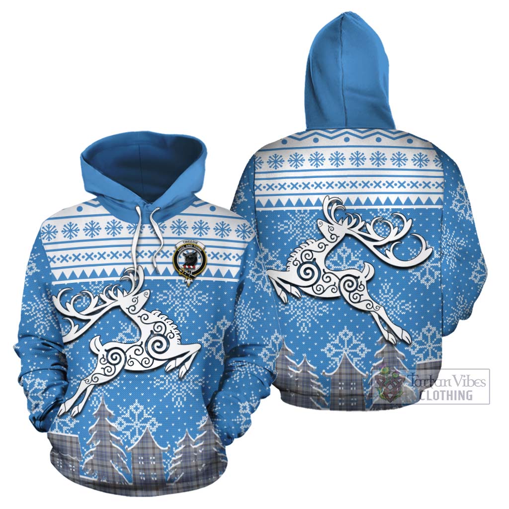 Tartan Vibes Clothing Tweedie Clan Christmas Cotton Hoodie Celtic Reindeer Style