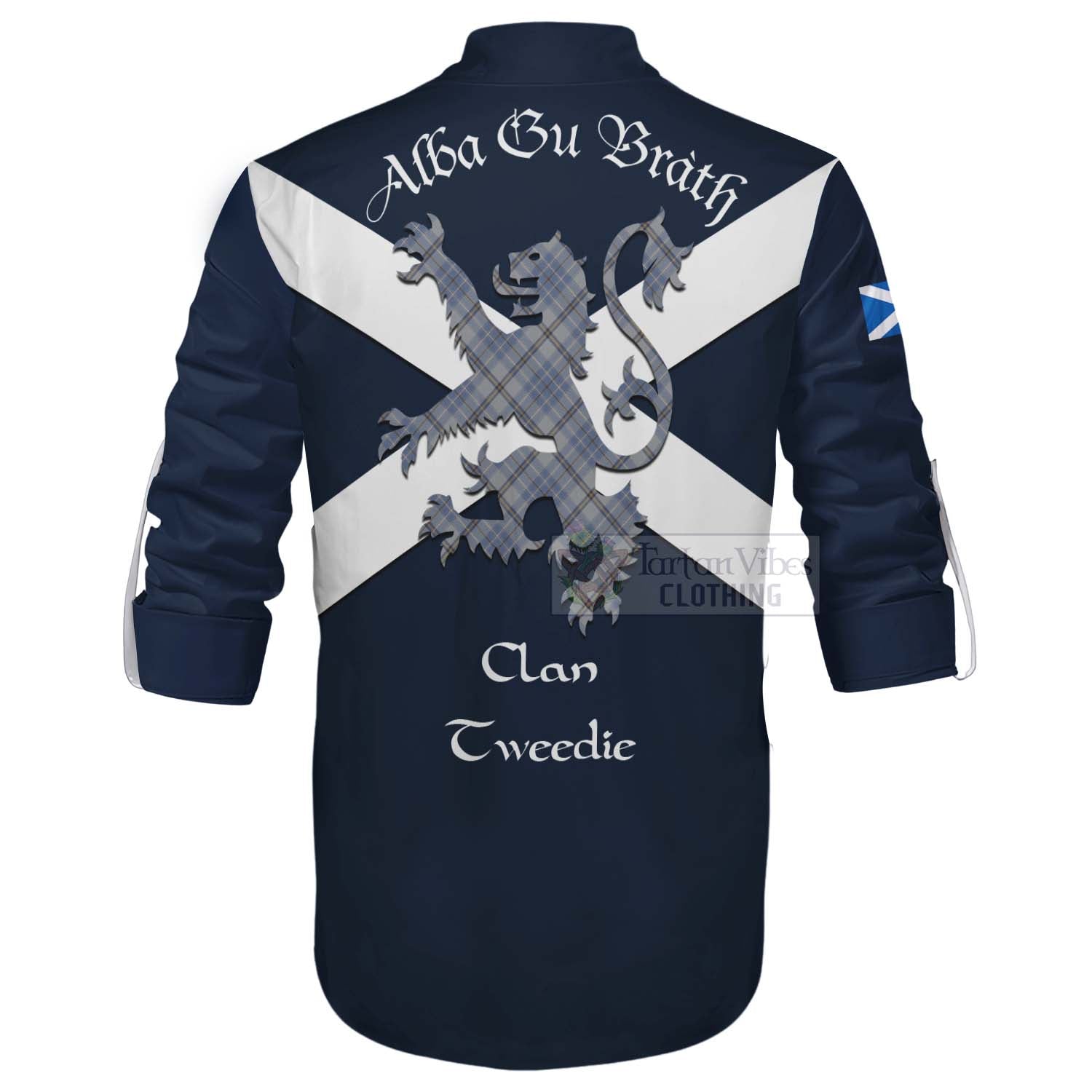 Tartan Vibes Clothing Tweedie Tartan Lion Rampant Ghillie Kilt Shirt Proudly Display Your Heritage with Alba Gu Brath and Clan Name