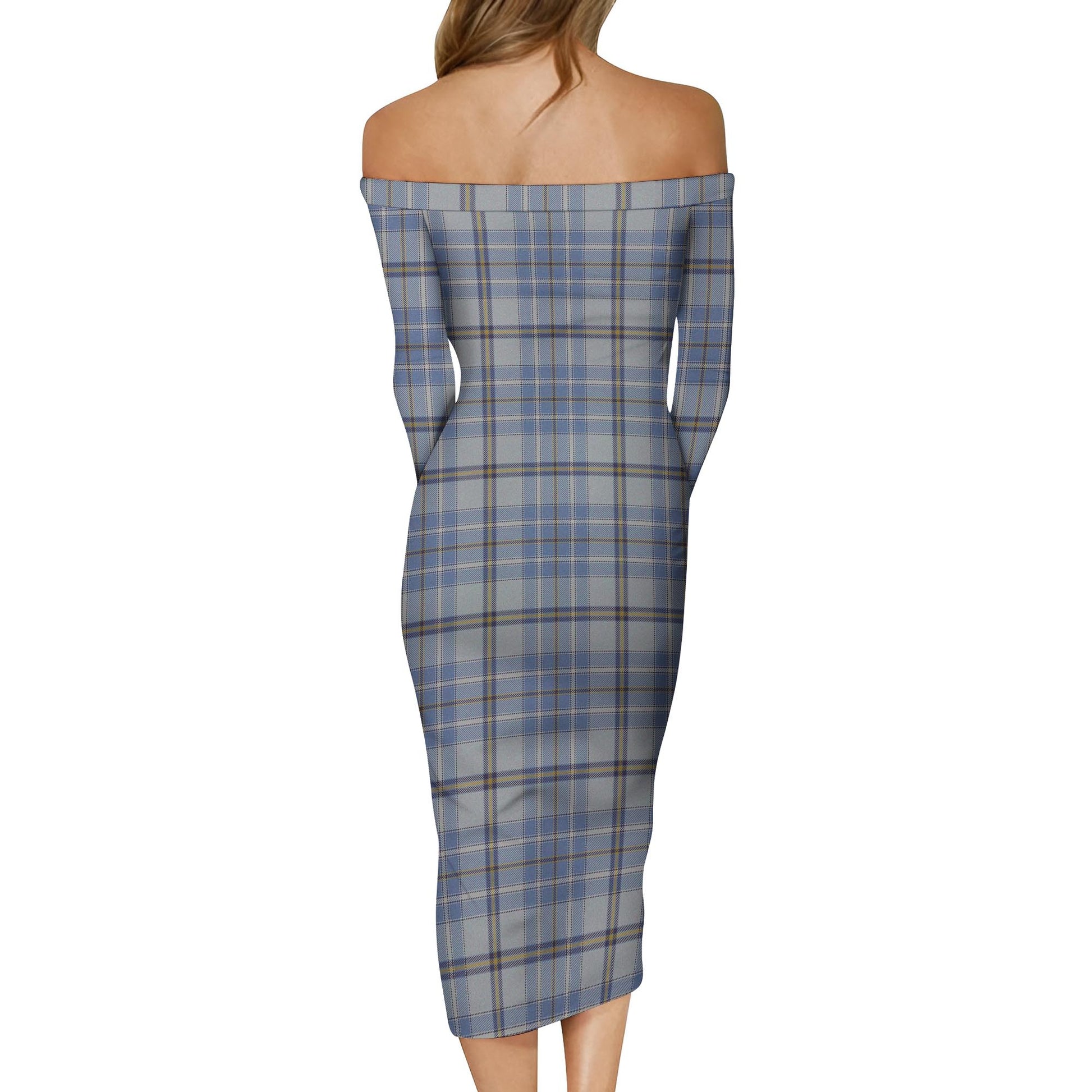 Tweedie Tartan Off Shoulder Lady Dress - Tartanvibesclothing