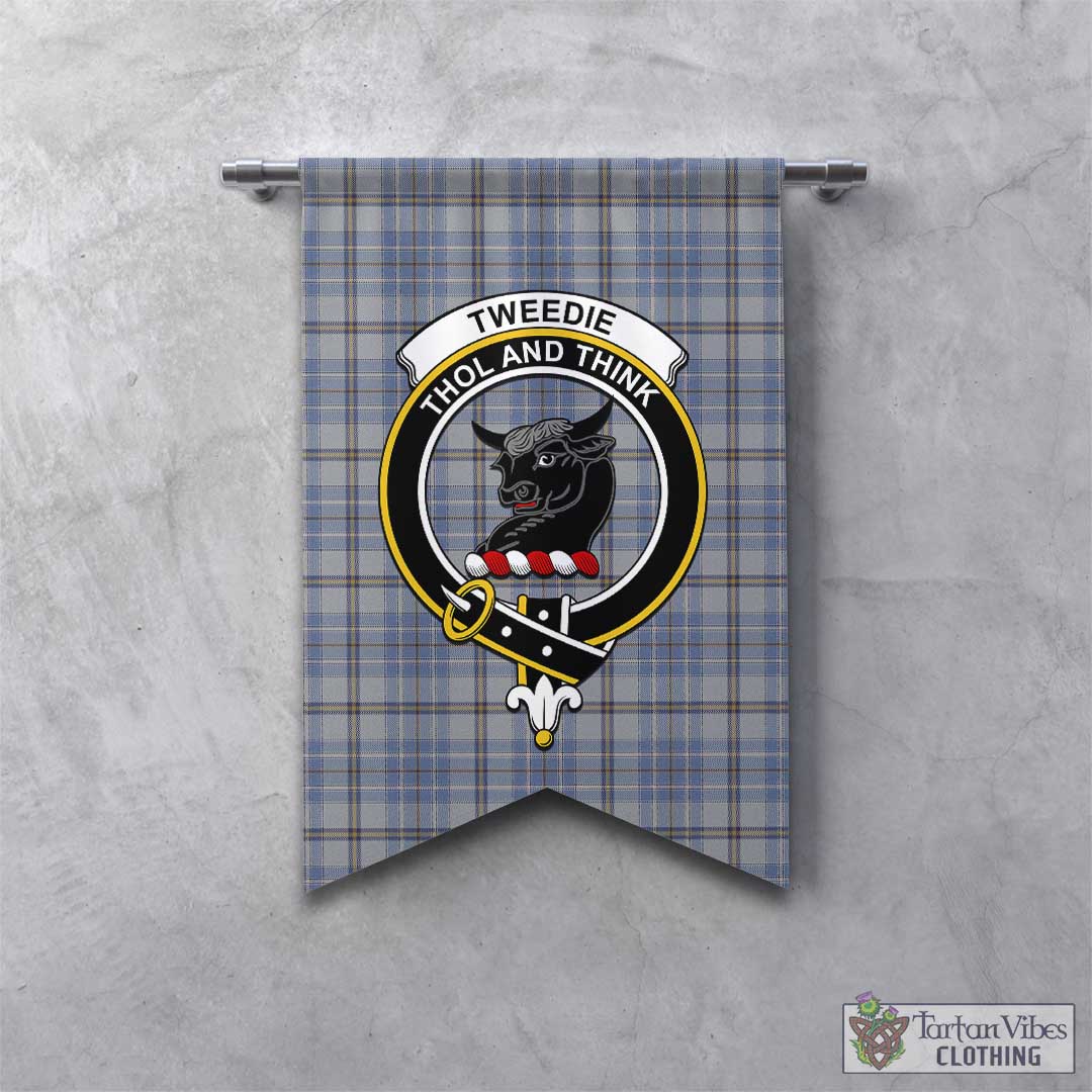 Tartan Vibes Clothing Tweedie Tartan Gonfalon, Tartan Banner with Family Crest