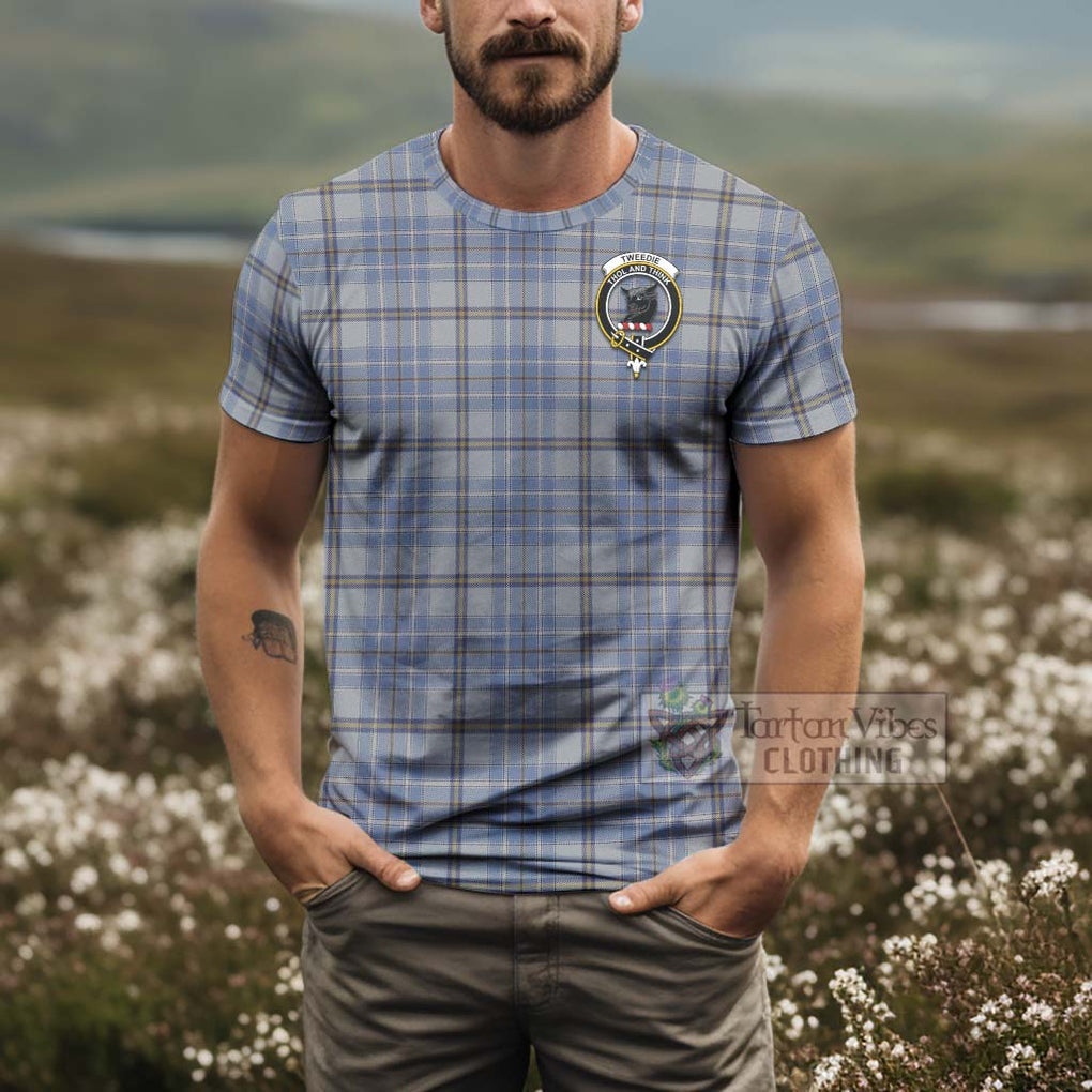 Tartan Vibes Clothing Tweedie Tartan T-Shirt with Family Crest and Bearded Skull Holding Bottles of Whiskey