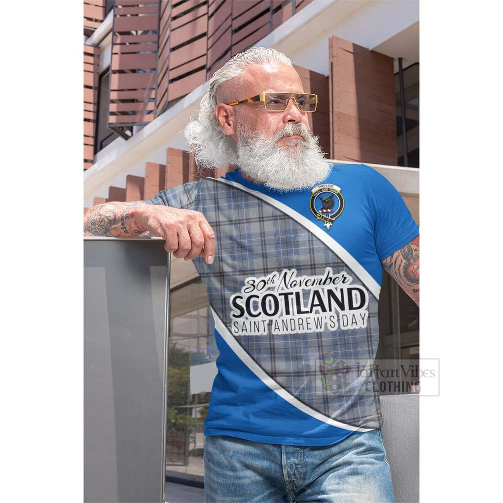 Tartan Vibes Clothing Tweedie Family Crest Tartan Cotton T-shirt Celebrate Saint Andrew's Day in Style