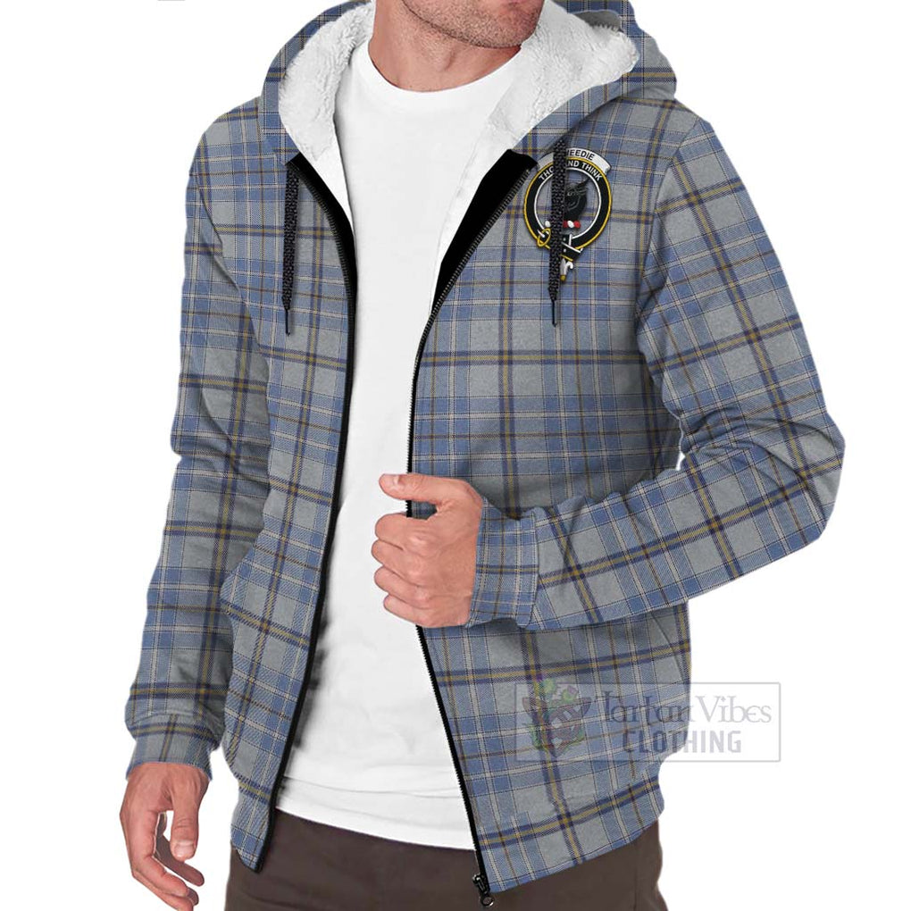 Tartan Vibes Clothing Tweedie Tartan Sherpa Hoodie with Family Crest and Bearded Skull Holding Bottles of Whiskey