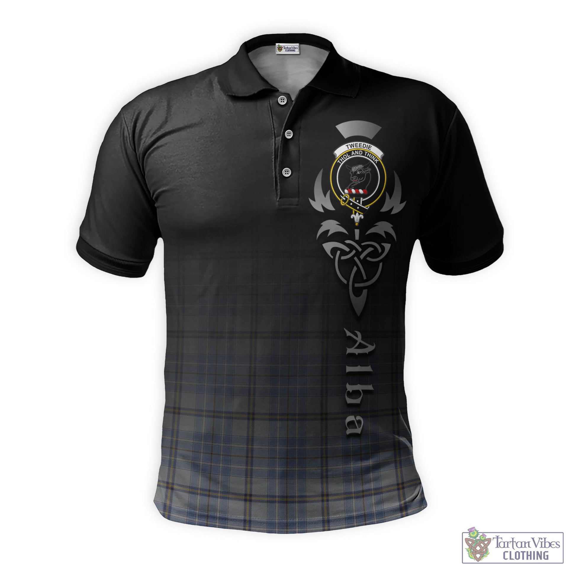 Tartan Vibes Clothing Tweedie Tartan Polo Shirt Featuring Alba Gu Brath Family Crest Celtic Inspired