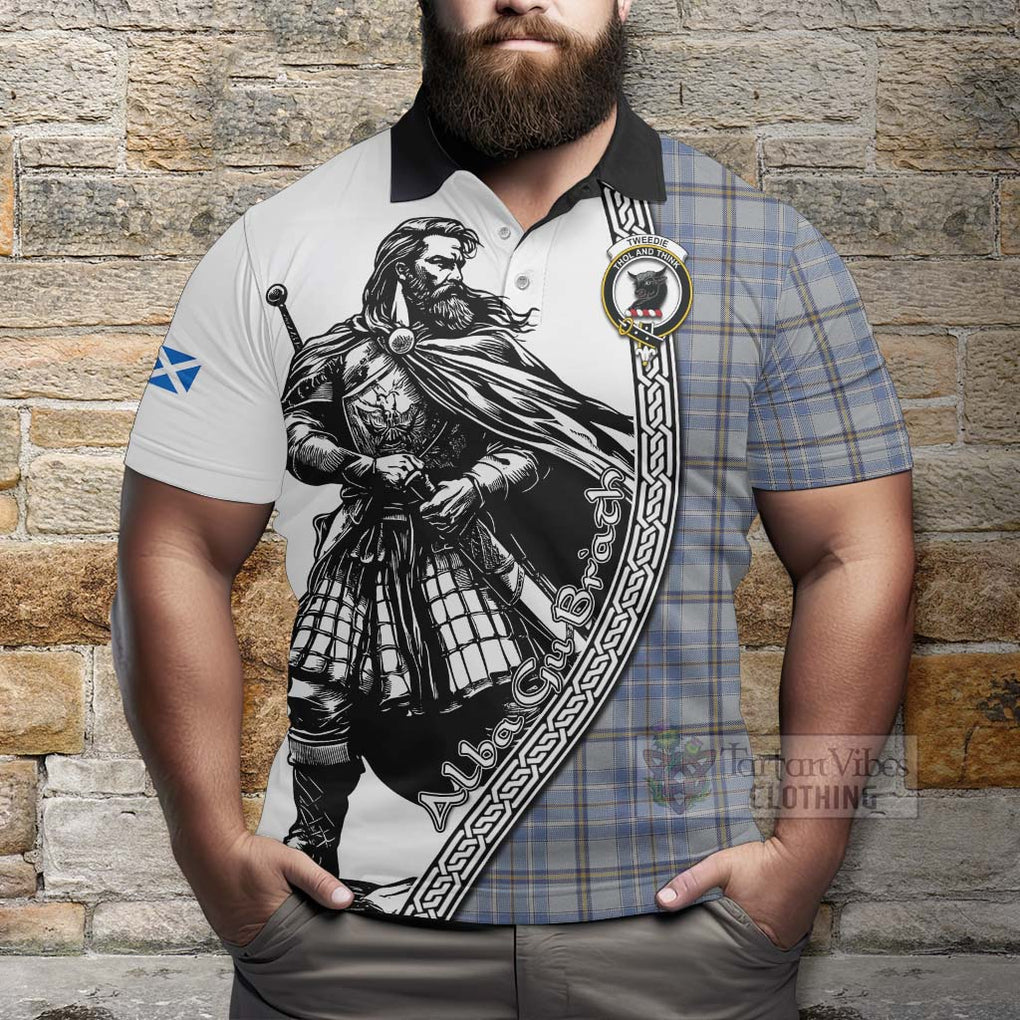 Tartan Vibes Clothing Tweedie Tartan Clan Crest Polo Shirt with Highlander Warrior Celtic Style