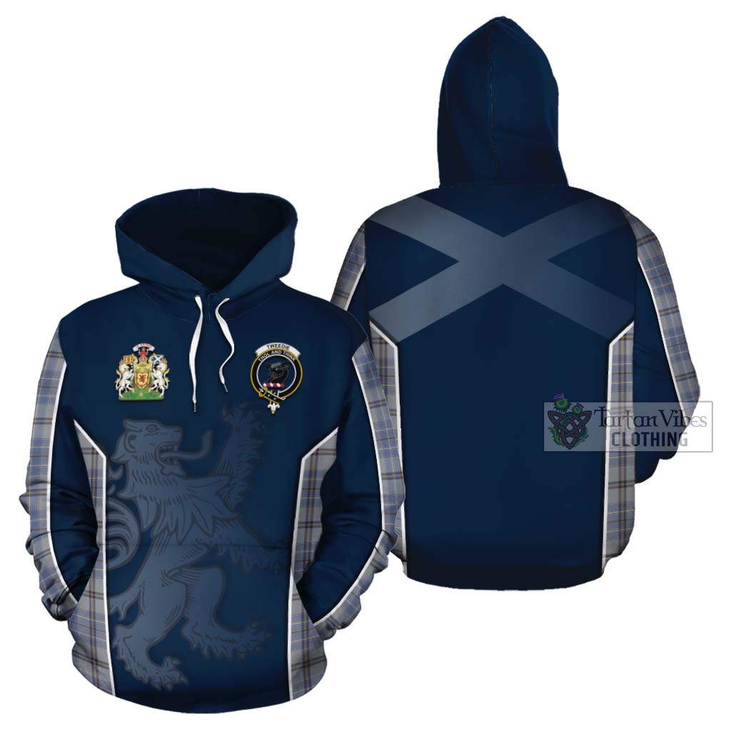 Tartan Vibes Clothing Tweedie Tartan Cotton Hoodie with Family Crest and Lion Rampant Vibes Sport Style