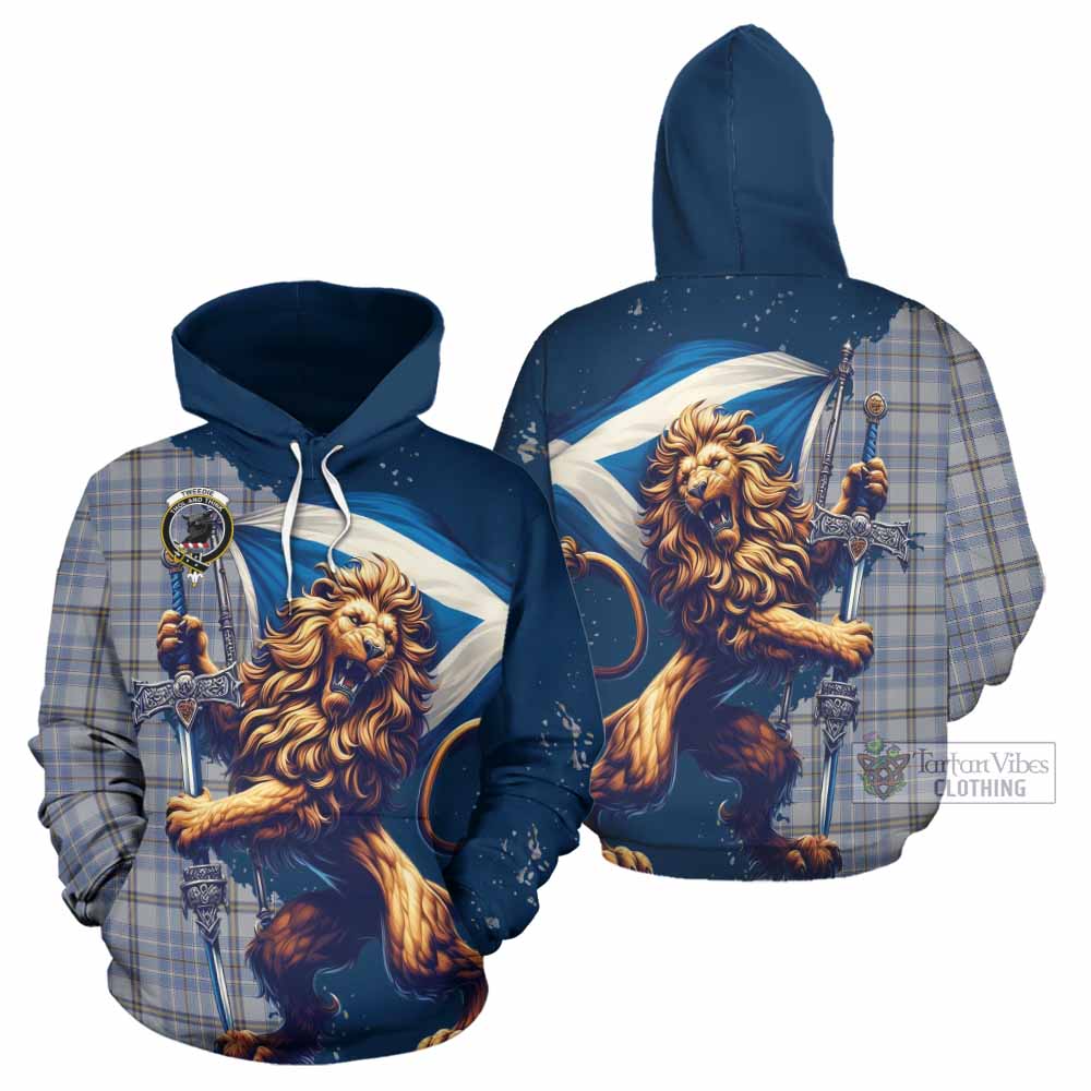 Tweedie Tartan Family Crest Hoodie with Scottish Majestic Lion