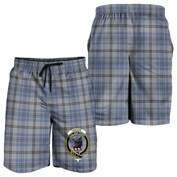 Tweedie Tartan Mens Shorts with Family Crest