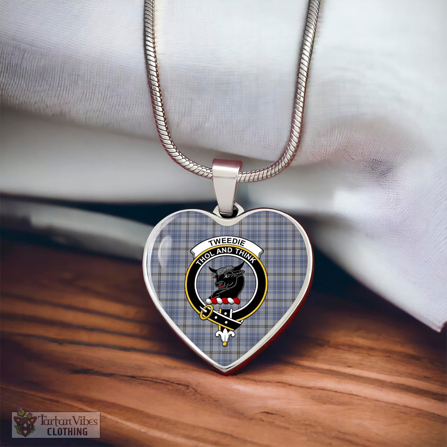 Tartan Vibes Clothing Tweedie Tartan Heart Necklace with Family Crest