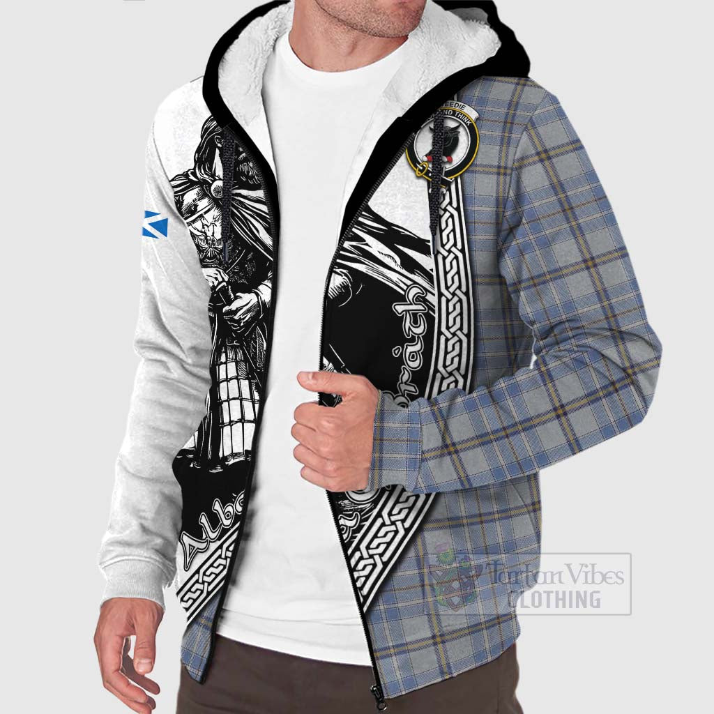 Tartan Vibes Clothing Tweedie Tartan Clan Crest Sherpa Hoodie with Highlander Warrior Celtic Style