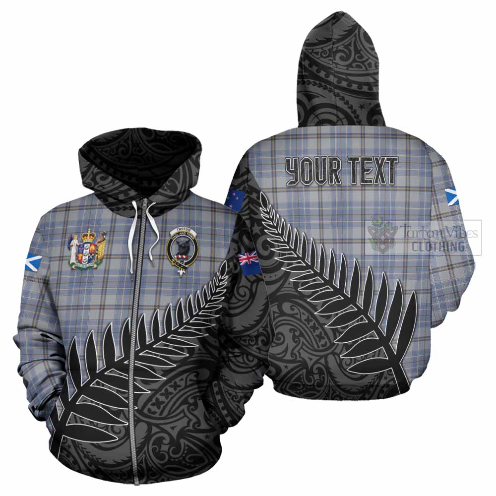 Tartan Vibes Clothing Tweedie Crest Tartan Hoodie with New Zealand Silver Fern Half Style