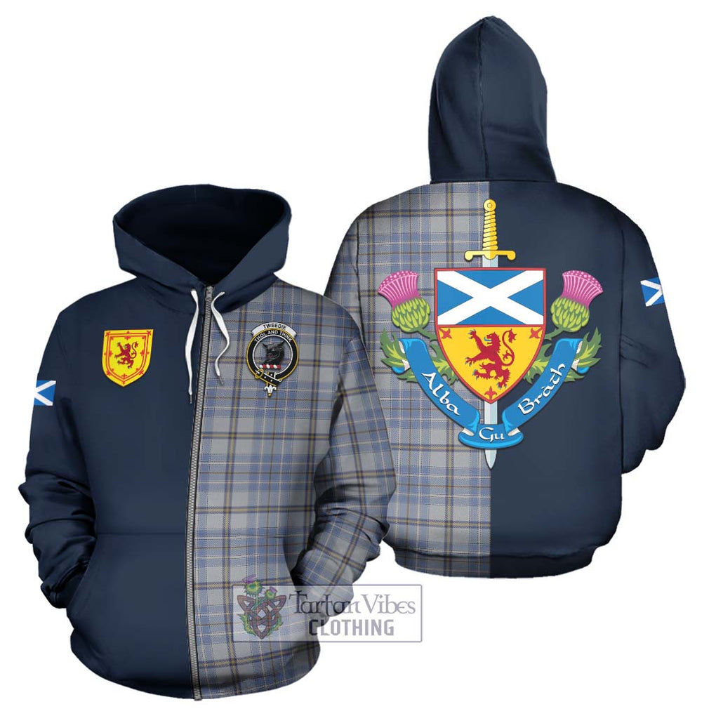 Tartan Vibes Clothing Tweedie Tartan Hoodie with Scottish Lion Royal Arm Half Style