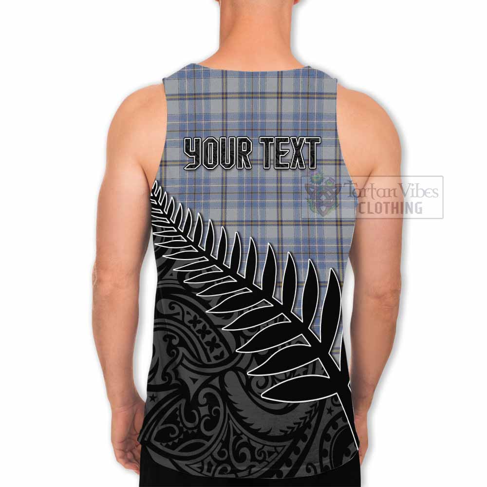 Tartan Vibes Clothing Tweedie Crest Tartan Men's Tank Top with New Zealand Silver Fern Half Style