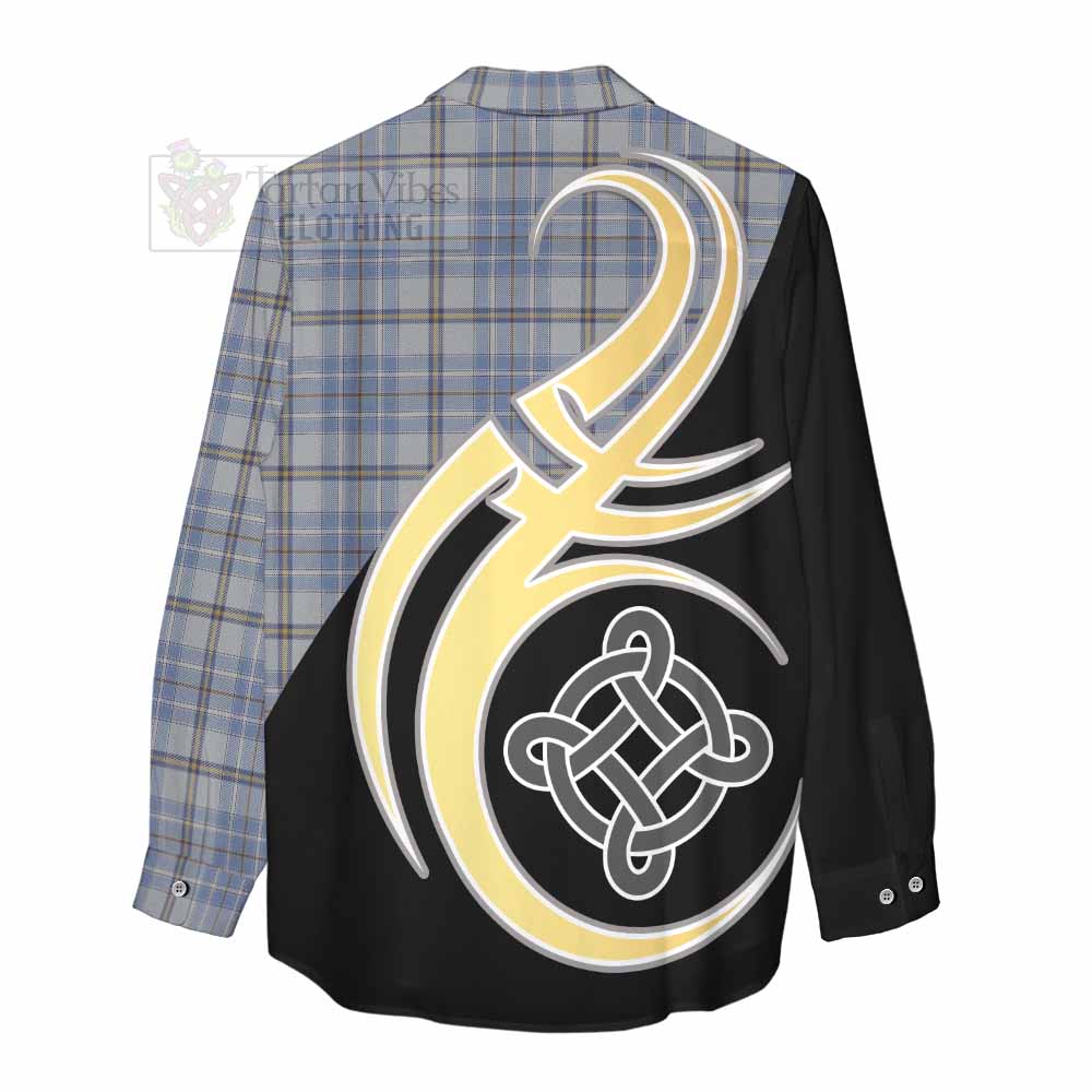 Tartan Vibes Clothing Tweedie Tartan Women's Casual Shirt with Family Crest and Celtic Symbol Style