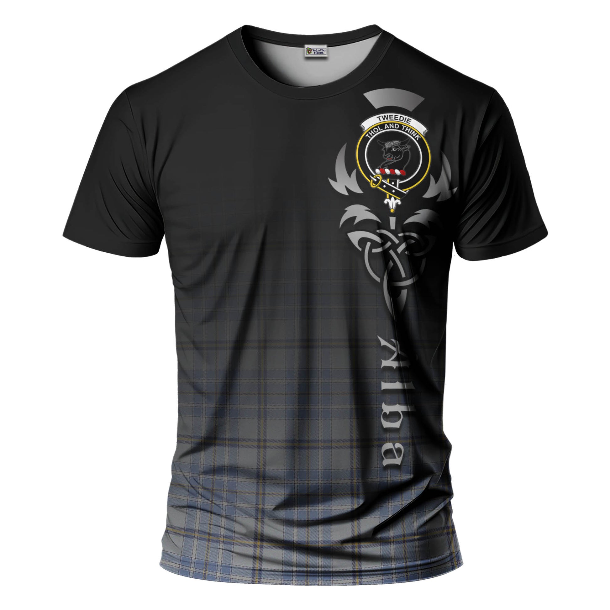 Tartan Vibes Clothing Tweedie Tartan T-Shirt Featuring Alba Gu Brath Family Crest Celtic Inspired