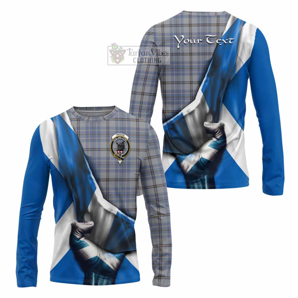 Tartan Vibes Clothing Tweedie Tartan Long Sleeve T-Shirt with Family Crest Scotland Patriotic Style