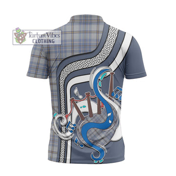 Tweedie Tartan Zipper Polo Shirt with Epic Bagpipe Style