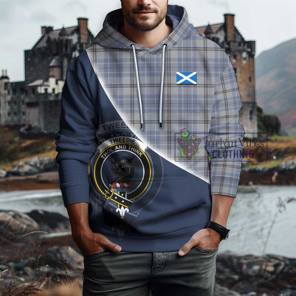 Tweedie Tartan Hoodie with Personalised National Flag and Family Crest Half Style - Tartanvibesclothing Shop