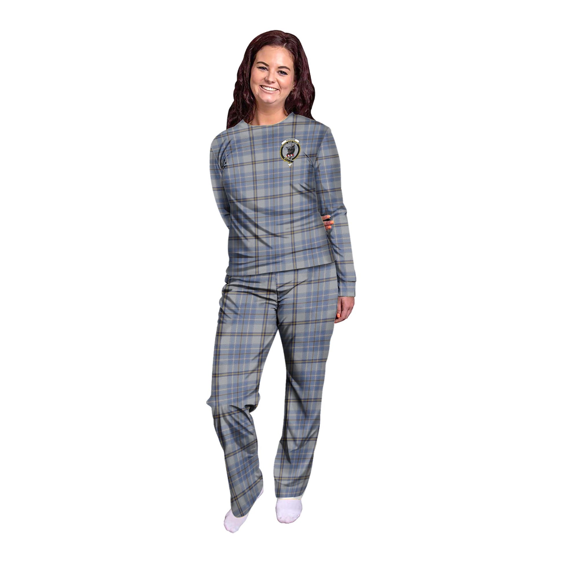 Tweedie Tartan Pajamas Family Set with Family Crest - Tartanvibesclothing