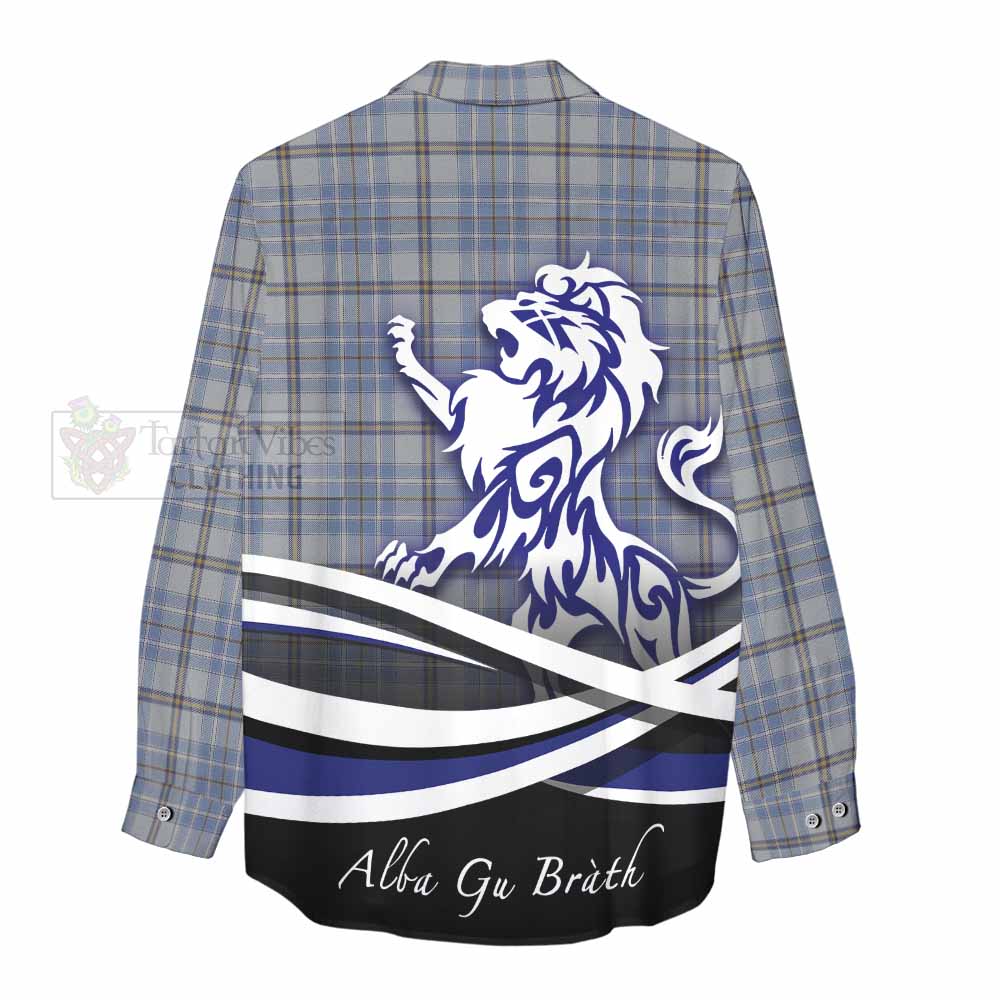 Tartan Vibes Clothing Tweedie Tartan Women's Casual Shirt with Alba Gu Brath Regal Lion Emblem