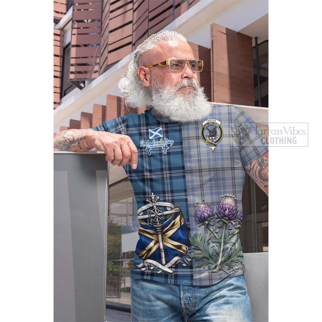 Tartan Vibes Clothing Tweedie Tartan Cotton T-shirt Happy St. Andrew's Day Half Tartan Style