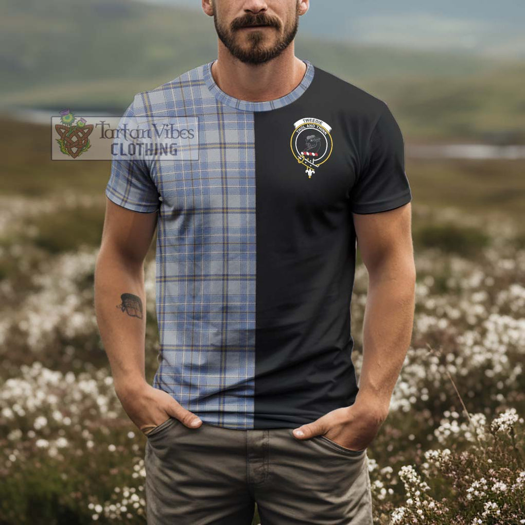 Tweedie Tartan T-Shirt with Family Crest and Half Of Me Style - Tartanvibesclothing Shop