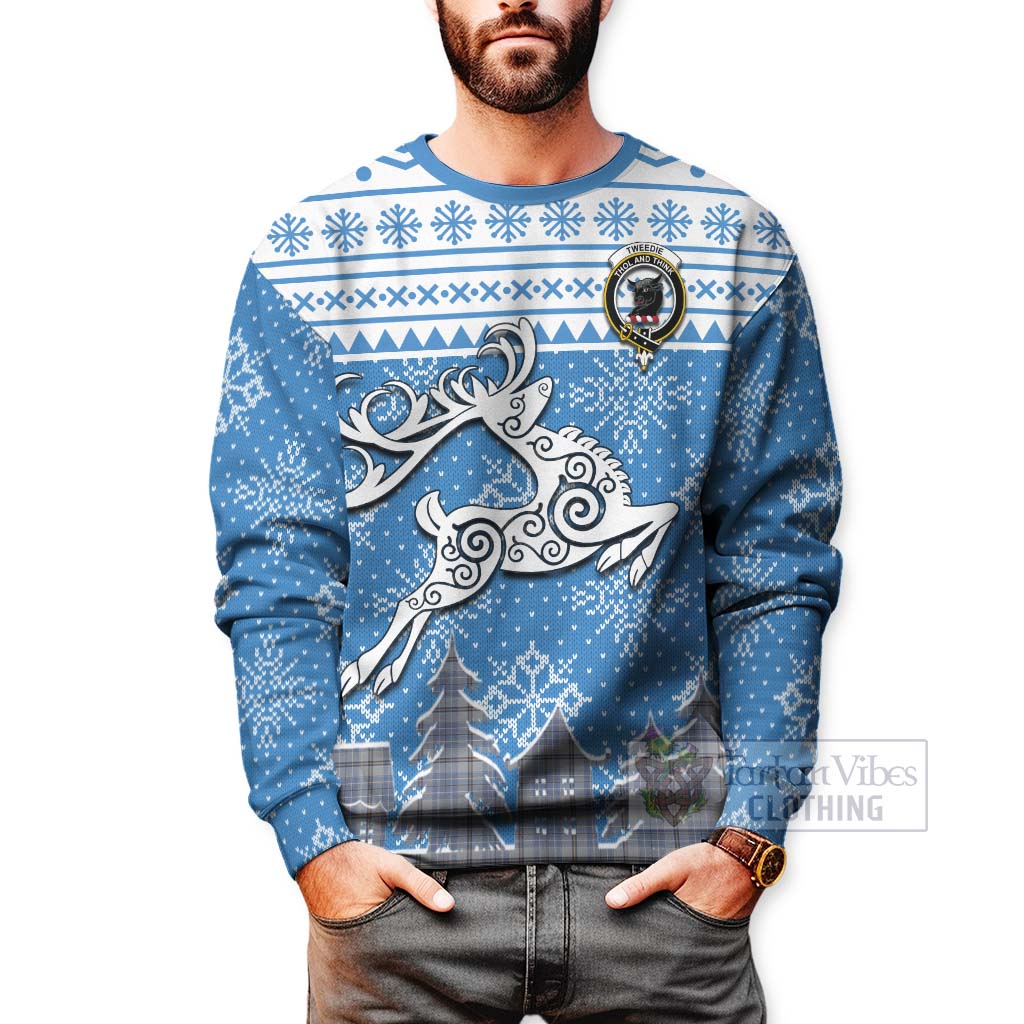 Tartan Vibes Clothing Tweedie Clan Christmas Sweatshirt Celtic Reindeer Style