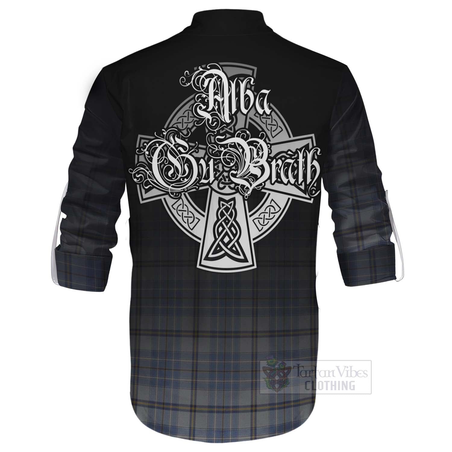 Tartan Vibes Clothing Tweedie Tartan Ghillie Kilt Shirt Featuring Alba Gu Brath Family Crest Celtic Inspired