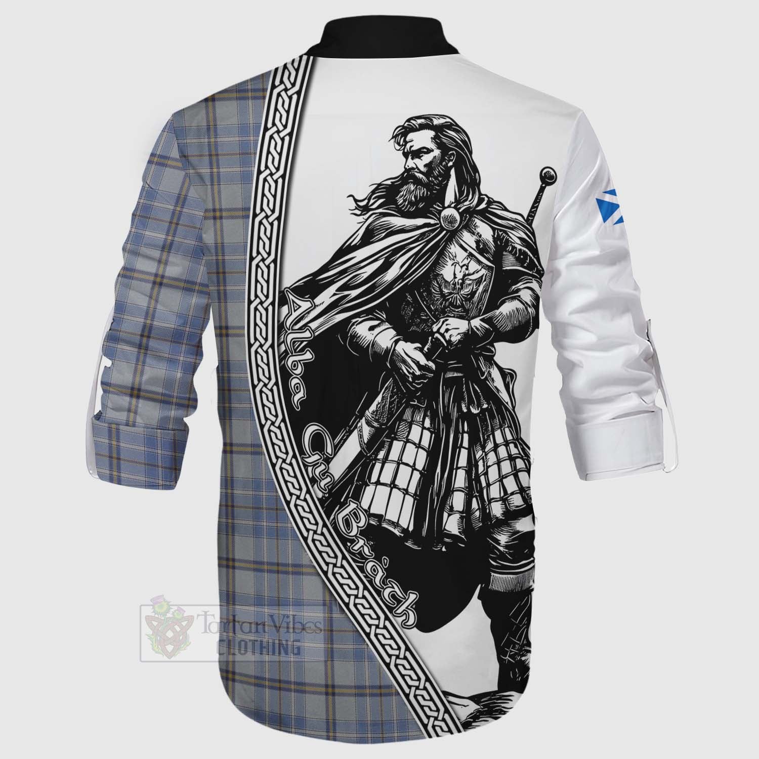 Tartan Vibes Clothing Tweedie Tartan Clan Crest Ghillie Kilt Shirt with Highlander Warrior Celtic Style