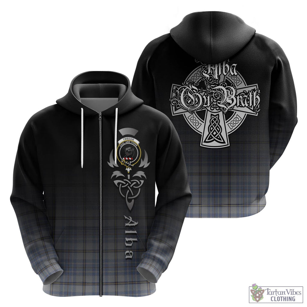 Tartan Vibes Clothing Tweedie Tartan Hoodie Featuring Alba Gu Brath Family Crest Celtic Inspired