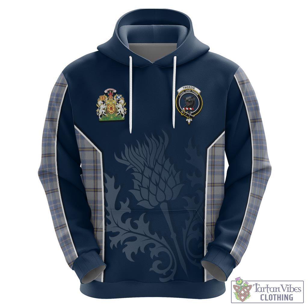 Tartan Vibes Clothing Tweedie Tartan Hoodie with Family Crest and Scottish Thistle Vibes Sport Style