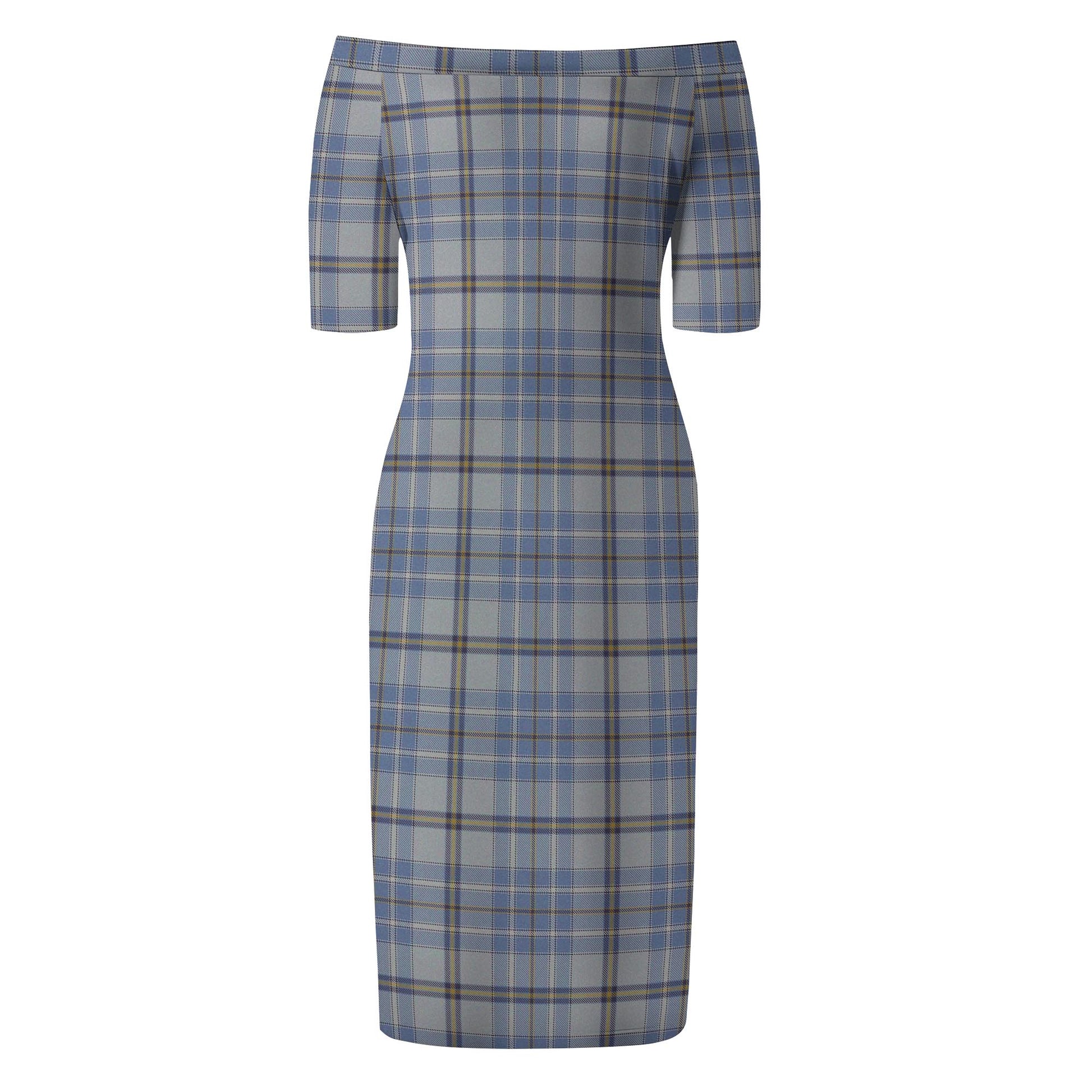 Tweedie Tartan Off Shoulder Lady Dress - Tartanvibesclothing