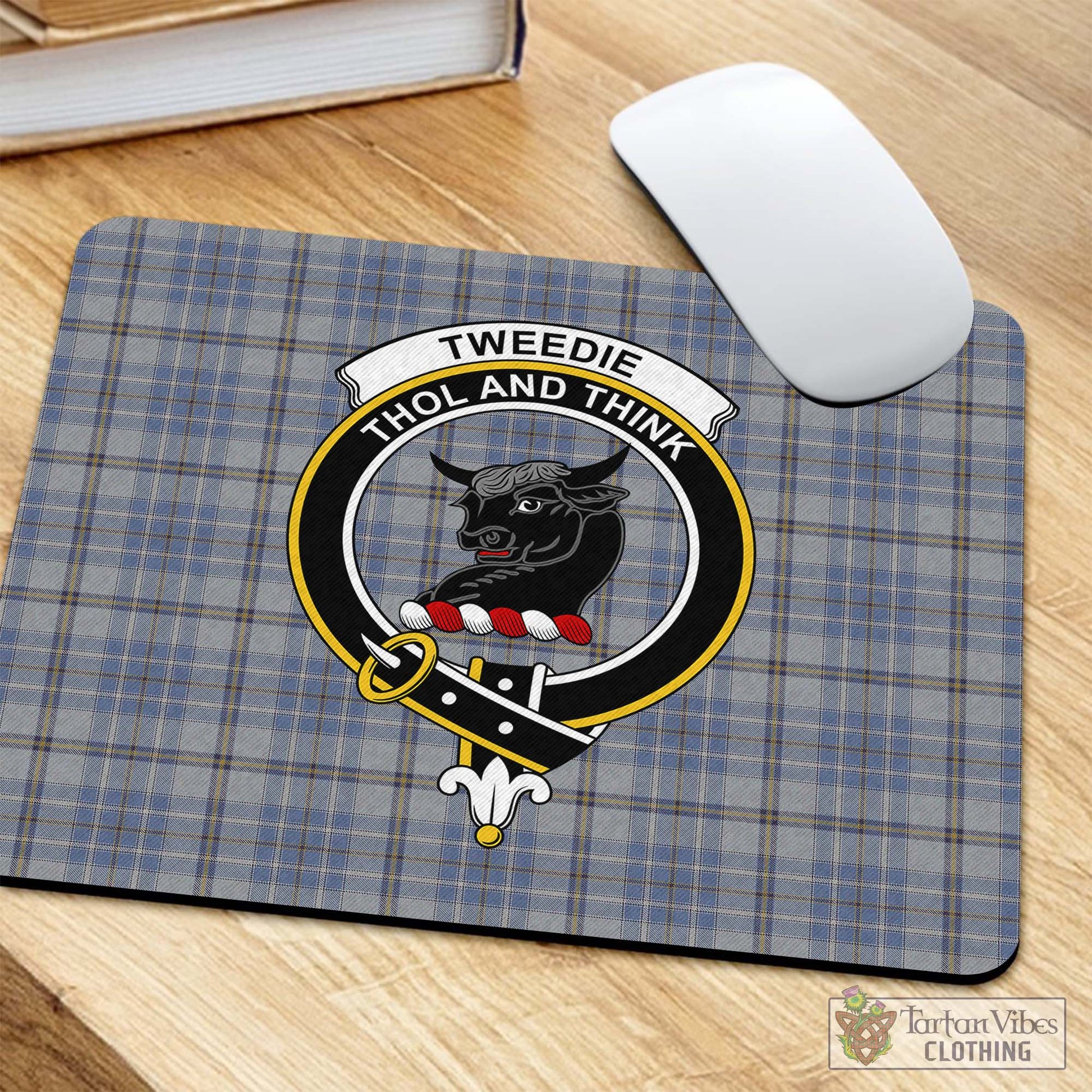 Tartan Vibes Clothing Tweedie Tartan Mouse Pad with Family Crest