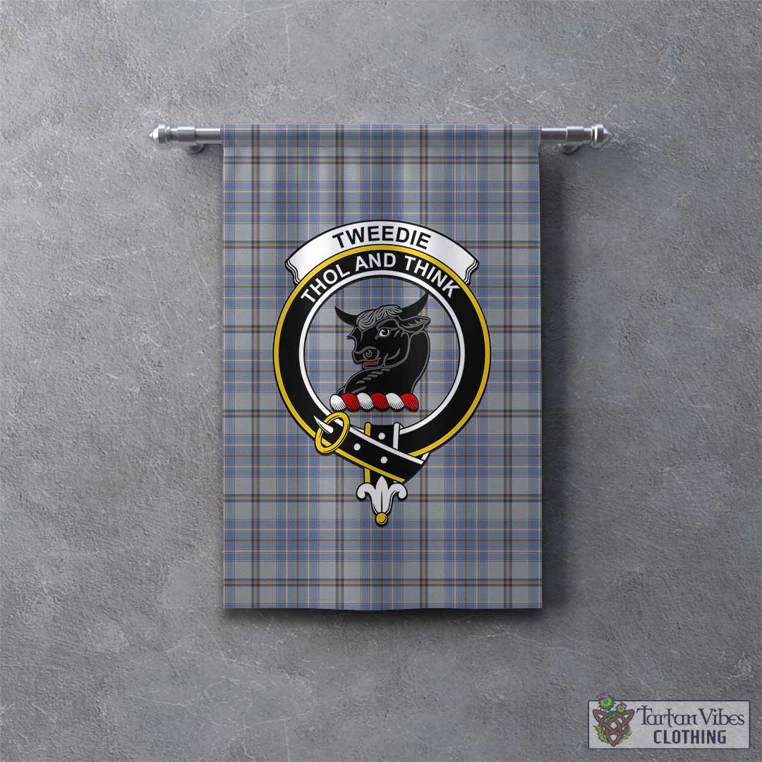 Tartan Vibes Clothing Tweedie Tartan Gonfalon, Tartan Banner with Family Crest