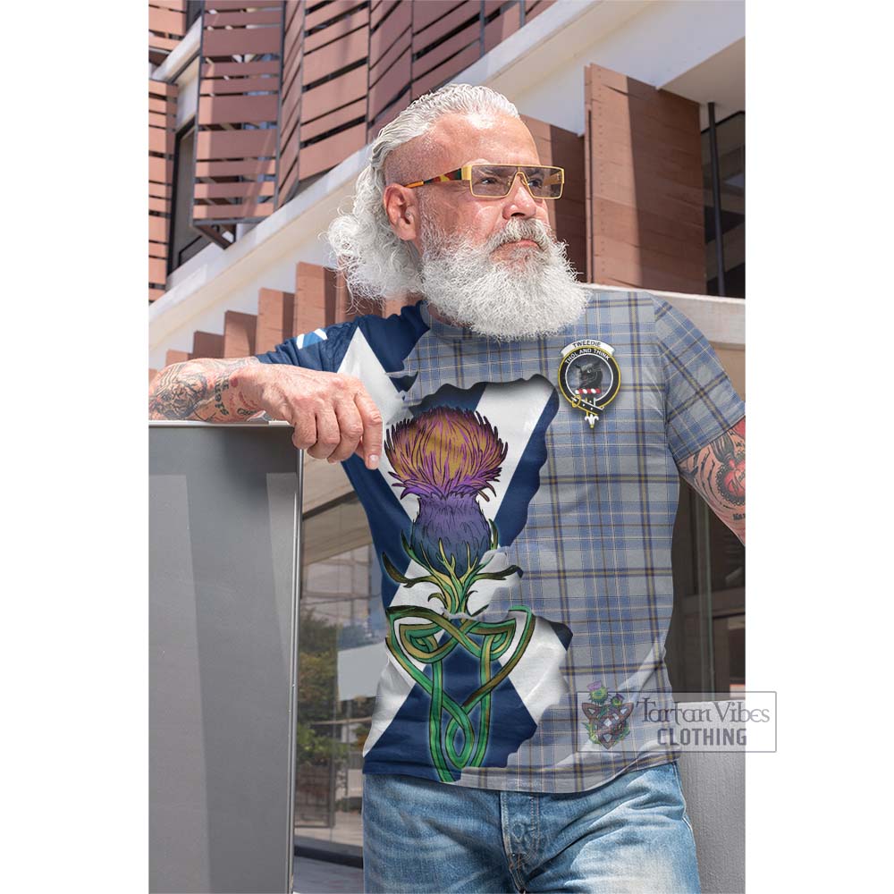 Tweedie Tartan Family Crest Cotton T-shirt Scottish Thistle Celtic Inspired - Tartan Vibes Clothing
