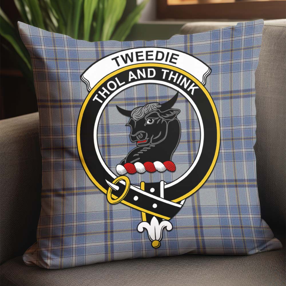 Tweedie Tartan Pillow Cover with Family Crest - Tartanvibesclothing